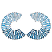 Circle Blue Topaz Double layer earrings