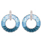 Circle Blue Topaz Diamond Earrings
