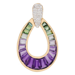 Doorknocker Amethyst Green Tourmaline Pendant
