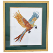 Macaw Bird Aquamarine Citrine Peridot Tourmaline Pearl Gemstone Wall Painting