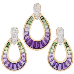 Doorknocker Amethyst Green Tourmaline set