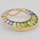 18K Gold Iolite Peridot Cleopatra Diamond Pendant Necklace