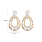 18K Gold White Topaz Diamond Raindrop Earrings - Vaibhav Dhadda Jewelry