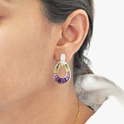 Doorknocker Amethyst Green Tourmaline Earring