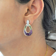 Doorknocker Amethyst Green Tourmaline Earring