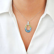 Doorknocker Blue Topaz Peridot Pendant