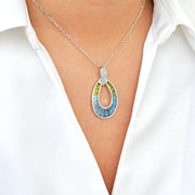 Doorknocker Blue Topaz Peridot Pendant