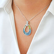 Doorknocker Blue Topaz Peridot Pendant