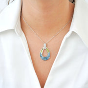 Doorknocker Blue Topaz Peridot Pendant