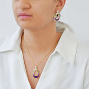 Doorknocker Amethyst Green Tourmaline set