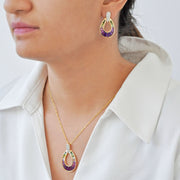 Doorknocker Amethyst Green Tourmaline set