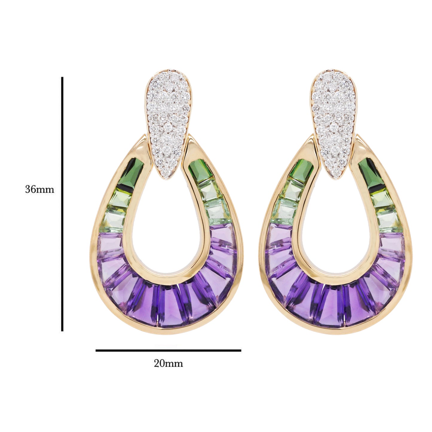 Doorknocker Amethyst Green Tourmaline set