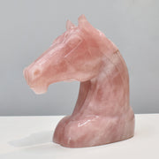 5.25 Kg Rose Quartz Horse Hand-Carved Sculpture Figurine