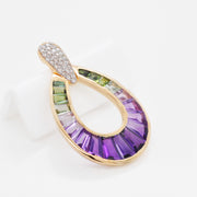 Doorknocker Amethyst Green Tourmaline Pendant
