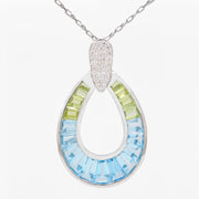 Doorknocker Blue Topaz Peridot Pendant