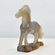 1.17 Kg Agate Horse Hand Carved Sculpture Figurine