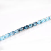 Blue Topaz Octagon Tennis Bracelet