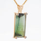 Hand-Carved Eiffel Tower Green Tourmaline Pendant