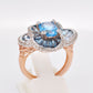 Blue Topaz Special Cut Flower Contemporary Cocktail Ring