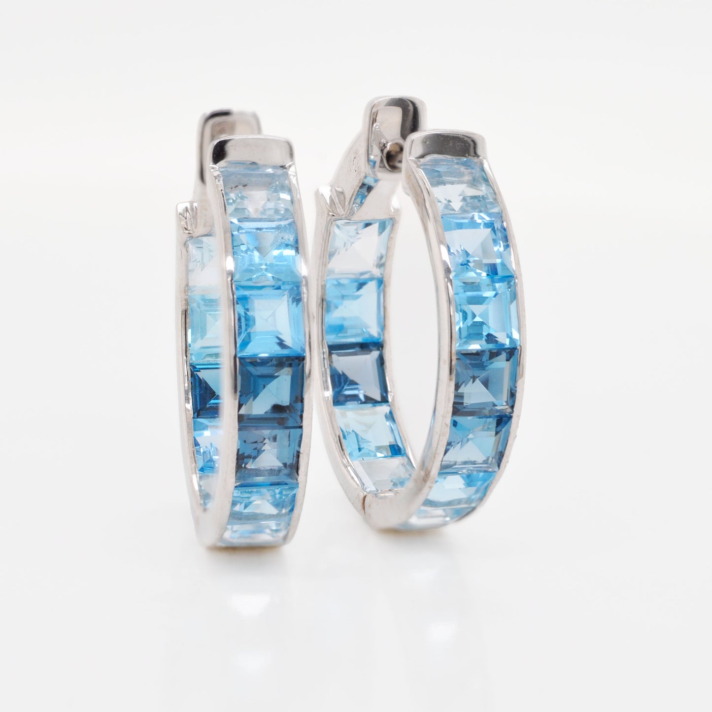 Blue Topaz Hoops