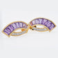 Boucles d'oreilles épée en diamant baguette et améthyste en or 18 carats 