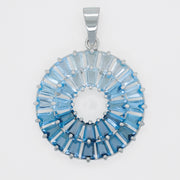 Circle Blue Topaz Double Layer Set