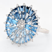 Orbit Blue Topaz Diamond Ring