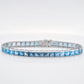 Tennis Bracelet - Blue Topaz Square Edition