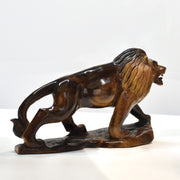1.53 Kg Natural Tiger's Eye Hand-Carved Lion Sculpture Figurine