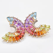 Rainbow Orbit Diamond Earrings