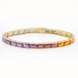 Tennis Bracelet: Rainbow Baguette Edition