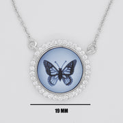 Cameo Butterfly Diamond Pendant