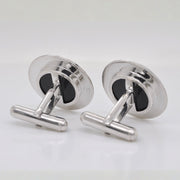 Sterling Silver Medusa Cufflinks with Blue Agate