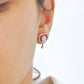 Cameo Flower Heart Stud Earrings