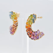 Rainbow Orbit Stud Earrings