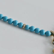 Blue Topaz & Turquoise Lotus Necklace
