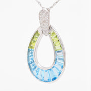 Doorknocker Blue Topaz Peridot Pendant