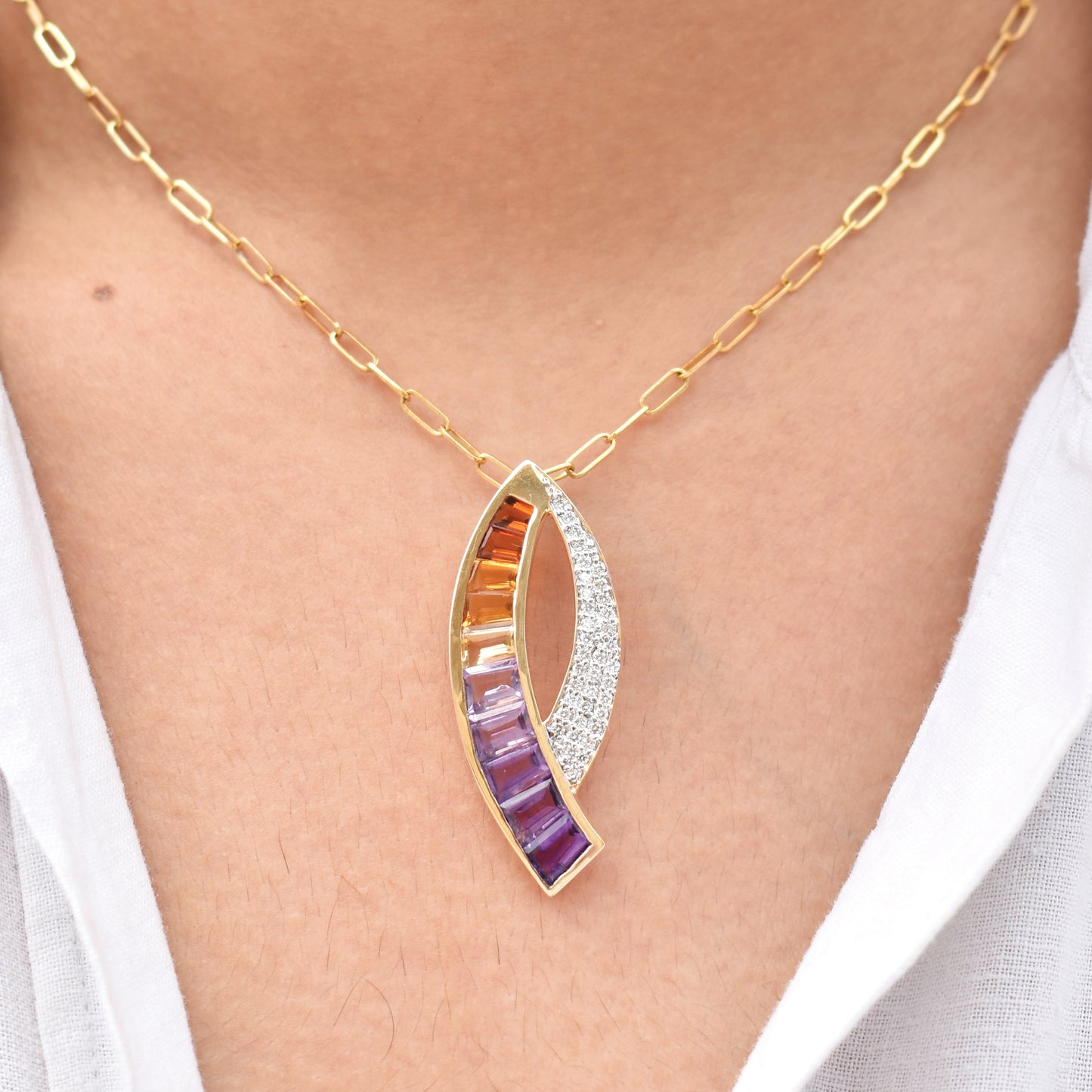 Ametrine Sickle Pendant