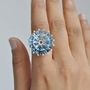 Orbit Blue Topaz Diamond Ring