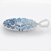 Circle Blue Topaz Double Layer Set