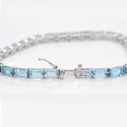 Blue Topaz Octagon Tennis Bracelet