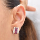 Pyramid Rhodolite Earrings