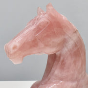 5.25 Kg Rose Quartz Horse Hand-Carved Sculpture Figurine