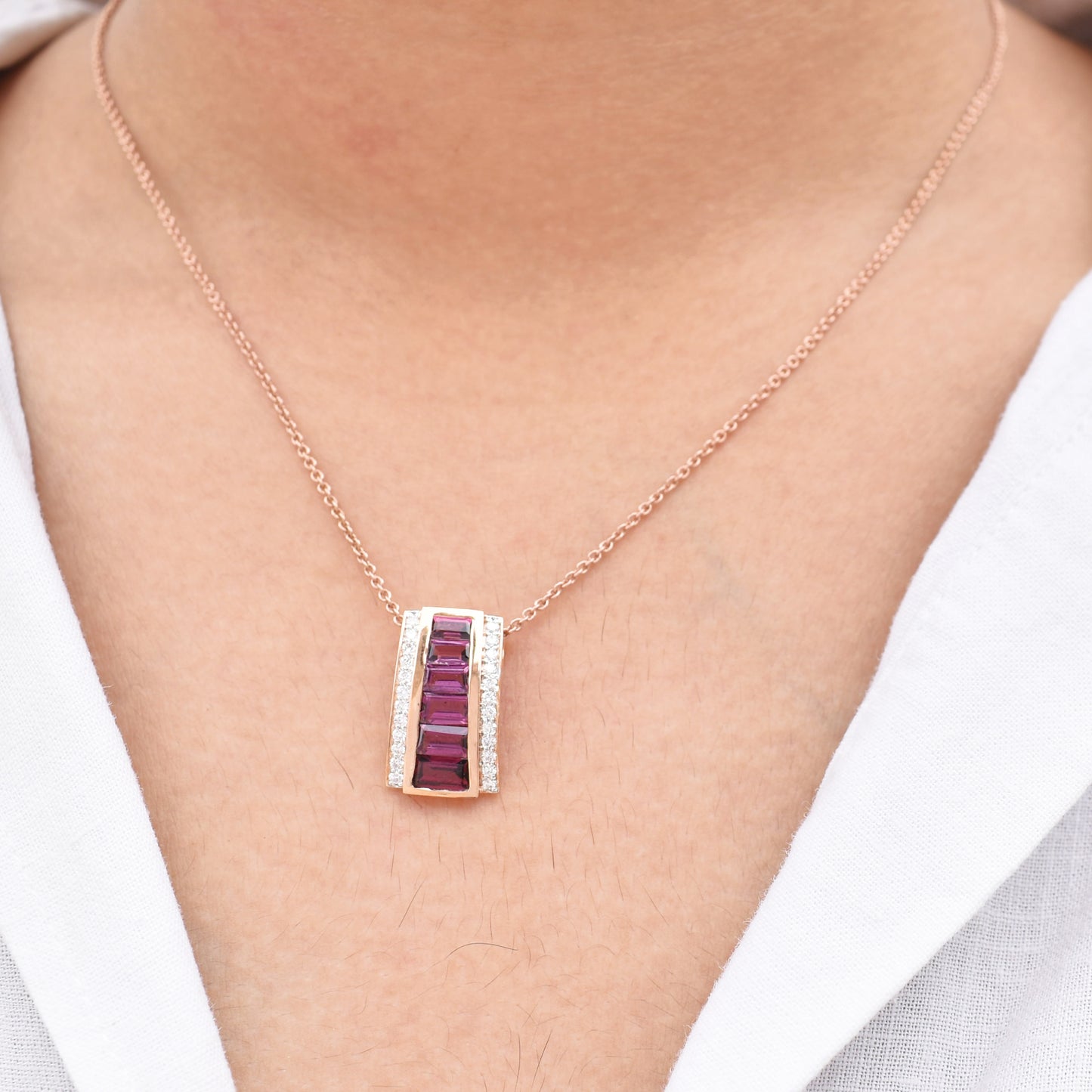 Rhodolite Pyramid Pendant