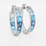 Blue Topaz Hoops