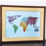World Map Amethyst Emerald Peridot Aquamarine Rhodolite Citrine Wall Painting
