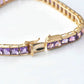 18K Gold Amethyst Art Deco Tennis Line Bracelet - Vaibhav Dhadda Jewelry