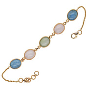 Prehnite Rose Quartz Aquamarine Bracelet