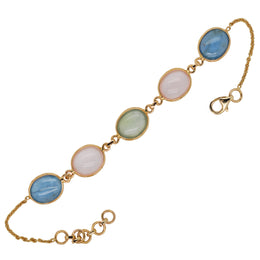 Prehnite Rose Quartz Aquamarine Bracelet