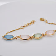 Prehnite Rose Quartz Aquamarine Bracelet